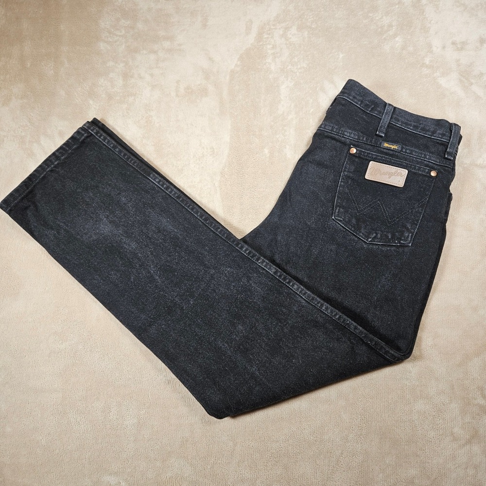 Wrangler Cowboy Cut Slim Fit Jeans Black Faded Denim 936WBK 35x32 Mens
